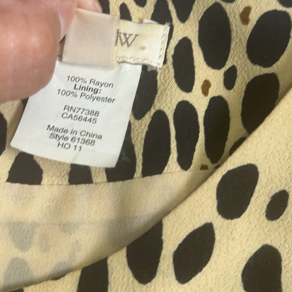 J. Crew Jules Mini Dress Lined Cheetah Tan Black 3/4 Sleeve‎ Size 2 - Picture 7 of 14